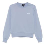 A.P.C. Flocked Sweatshirt Blue, Dam