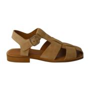 CALCE Beige lädersandal Beige, Dam