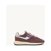 Autry Taupe Nylon och Mocka Sneakers Purple, Herr