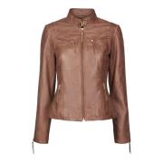 BTFCPH Bikerjacka i läder 10245 Brown, Dam