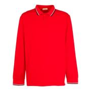 CASHMERE COMPANY Långärmad herr polo skjorta Red, Herr