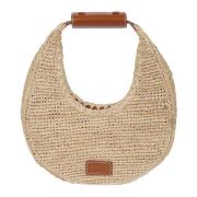 STAUD Raffia Toteväska med Måndesign Beige, Dam