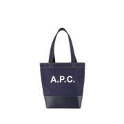 A.P.C. Blå Bomull Toteväska med Handtag Blue, Dam