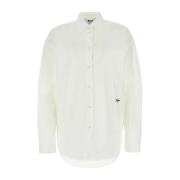 MSGM Vit poplin skjorta White, Dam