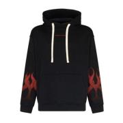 VISION OF SUPER Flames Hoodie Svart/Röd Black, Herr