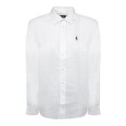 Polo Ralph Lauren Ikoniskt broderad logolinneskjorta White, Dam