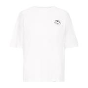 ICHI Grafiskt Tryck T-shirt Cloud Dancer White, Dam