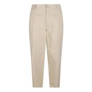 Drole de Monsieur Twill Cropped Byxor Beige, Herr