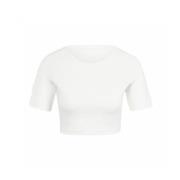 Adidas Originals Åtsittande polyester T-shirt White, Dam