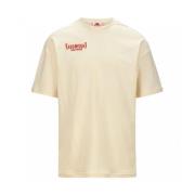 Kappa Bomull T-shirt med Broderad Grafik Beige, Herr