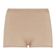 Fendi Ikoniska Beige Shorts med FF Motif Beige, Dam