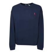 Polo Ralph Lauren Blå Broderad Bomull Crewneck Sweatshirt Blue, Dam