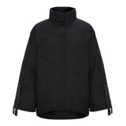 Cesare Gaspari Oversized Quiltad Pufferjacka - Svart Black, Dam