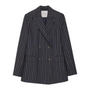 Ermanno Scervino Lurex Blazer med Araldic Knappar Blue, Dam