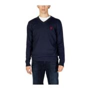 U.S. Polo Assn. Kashmirblandad tröja Herrstickat Blue, Herr