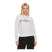 Guess Sweatshirt med nitar - Avslappnad passform White, Dam