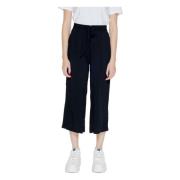 ONLY Cropped Solid Viscose Byxor Black, Dam