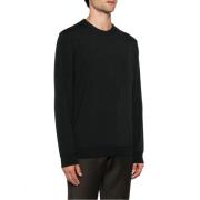 Woolrich Svart Stickad Crewneck Tröja Black, Herr