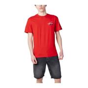 Tommy Jeans Röd Signature Logo Tee Red, Herr