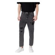 Gianni Lupo Svarta bomullsjeans med fickor Black, Herr