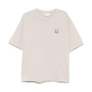 Maison Kitsuné Grå Räv Motiv Crew Neck T-shirt Gray, Herr