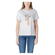 Liu Jo Stilig Tryckt Bomull T-shirt White, Dam