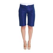 Ermanno Scervino Blå Plisserad Bermuda Shorts Blue, Dam