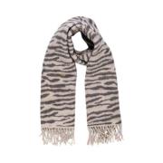 Pieces Zebra Print Scarf Beige, Dam