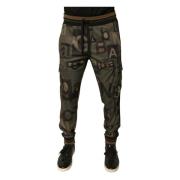 Dolce & Gabbana Camouflage Cargo Jogger Byxor med Dragsko Multicolor, ...