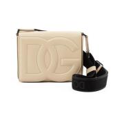 Dolce & Gabbana Elegant Läder Crossbody Väska Beige, Herr