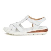 Cesare Gaspari Urban Läder Plattforms Sandaler White, Dam