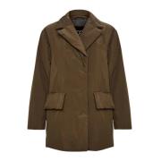 Cesare Gaspari Bältad Quiltad Blazer - Brun Brown, Dam