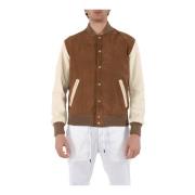 DFOUR Slim Fit Skinnbomberjacka Beige, Herr