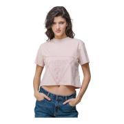 Guess Ros Logo Bomull T-shirt Pink, Dam