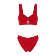 Hunza G Röd Stretch Nylon Bonnie Bikini Red, Dam