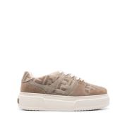 Fendi Stiliga Sneakers för Män och Kvinnor Beige, Dam