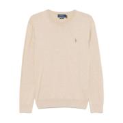 Polo Ralph Lauren Broderad Crew Neck Sweater Beige Beige, Herr