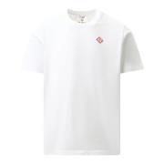 Casablanca Vit T-shirt med logotyp, rund hals White, Herr