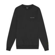 Lyle & Scott Broderad crew neck sweatshirt med mellanlager Gray, Herr