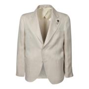 Lardini Beige Blazer Klassisk Elegant Fickor Statement Beige, Herr