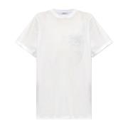 Max Mara Logotyp Broderad Bomull T-shirt Kvinnor White, Dam