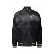 New Balance Varsity Satin Bomber Jacket Cotton Black, Herr