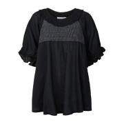 Rabens Saloner Svart Angel Top Dorita Blus Black, Dam