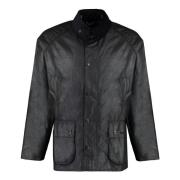 Barbour Vaxad bomullsjacka med corduroykrage Black, Herr