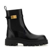 Versace Kalvskinn Booties Black, Dam