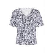 Part Two Navy Mini Grid Flower T-shirt Blue, Dam