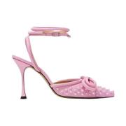 MACH & MACH Rosa läderbåge stiletthälar Pink, Dam