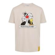 Iceberg Dammig vit bomull T-shirt med Looney Tunes-tryck Beige, Herr