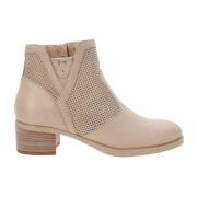 Nerogiardini Eleganta Läder Ankelboots Beige, Dam