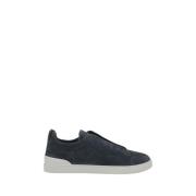 Ermenegildo Zegna Stiliga Slip-On Sneakers med Logoed Innersula Gray, ...